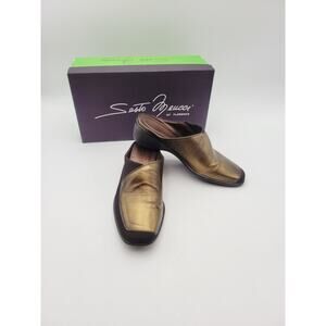 Sesto Meucci Made in Italy Women's Light Brown Leather Mules Slip On US Sz 5 M